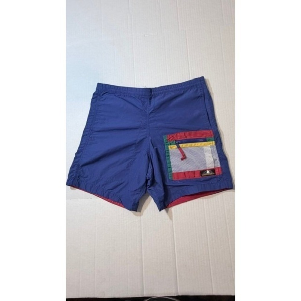 Sierra Designs Vintage Nylon Shorts Blue Mesh Cargo Pocket Mens Size 8 Retro